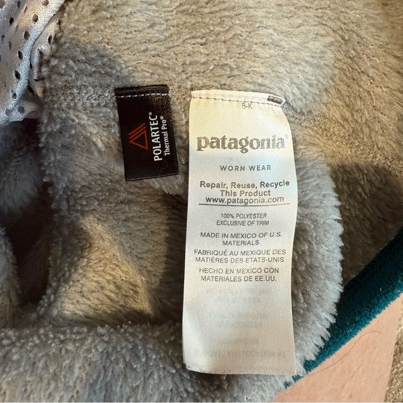 Patagonia Quarter Snap Gray and Teal Sweater Size Large - Picture 6 of 7